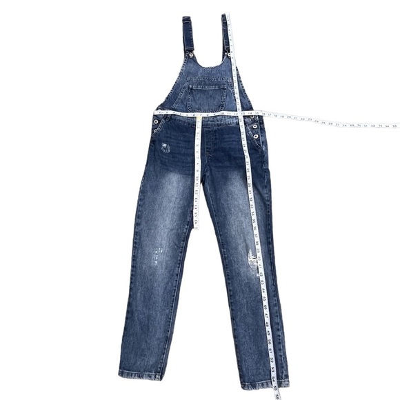 Zara Adjustable Strap Distressed Denim Jean Overalls Size Small Women’s - Picture 4 of 6